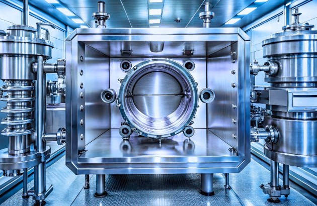 Halbleiterindustrie-Vakuumkammer im Magnetron-Sputter-System, Technologie, Halbleiter, Fertigung, Industrie, Ausrüstung